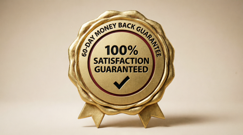 gold seal reading 60-day money back guarantee and 100 percent satisfaction
