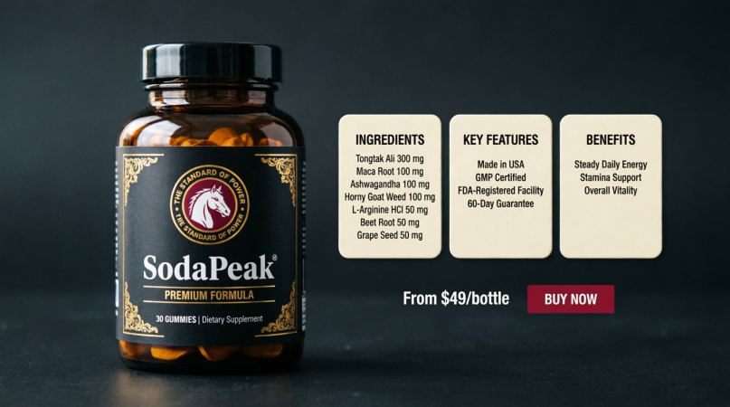 black supplement label with maroon horse emblem and gold border details